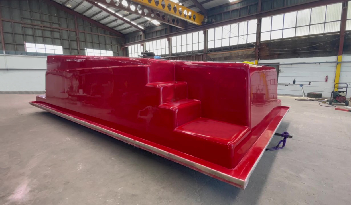 Finished pool mould ready for lay-up at the Bayside factory