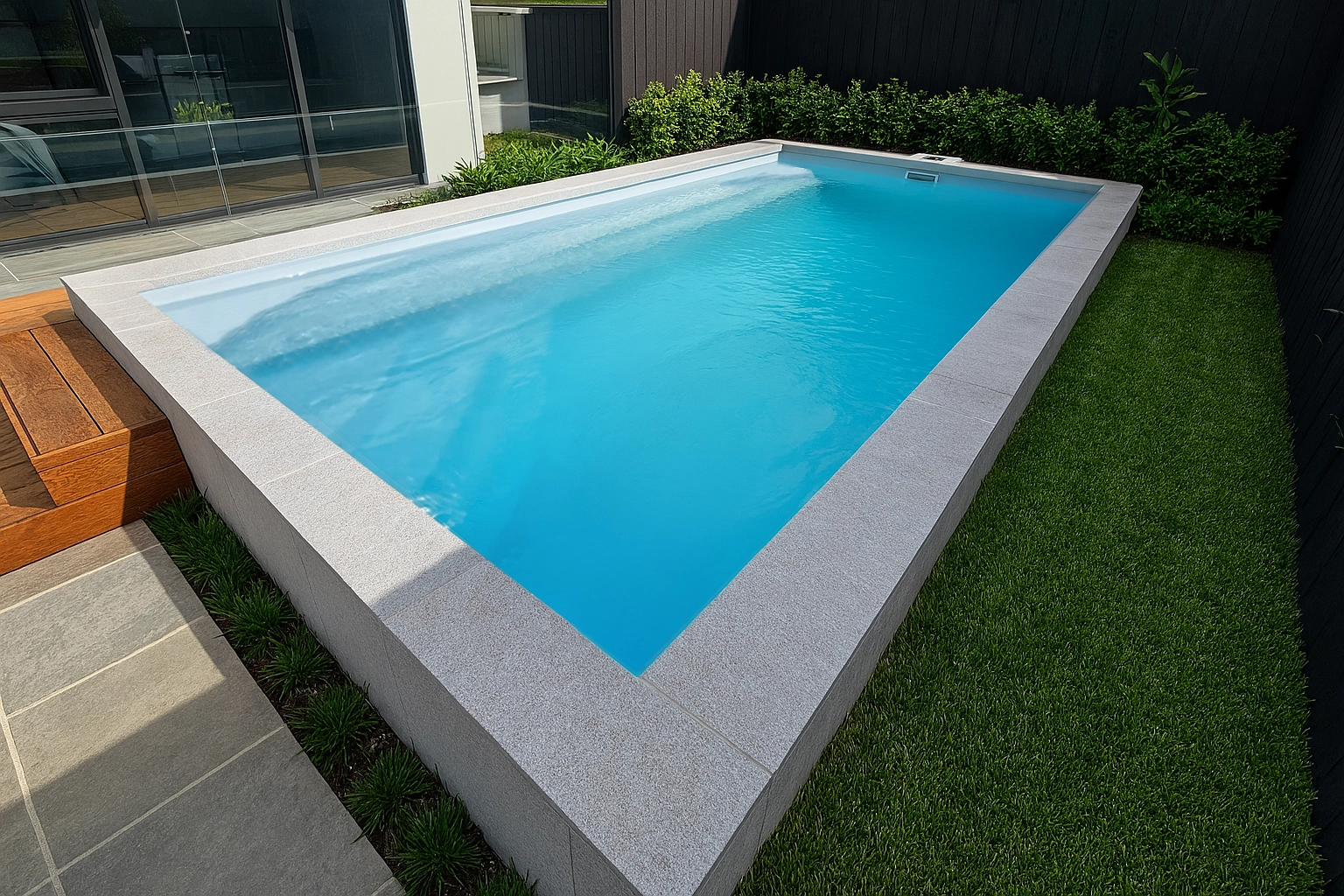 Pause pool — 4 x 2.4 m compact fibreglass plunge pool