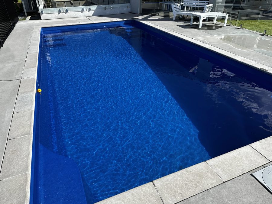 Fibreglass pool installed in a Tauranga backyard