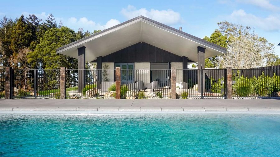 Coastline fibreglass pool with a lawn surround, Mount Maunganui