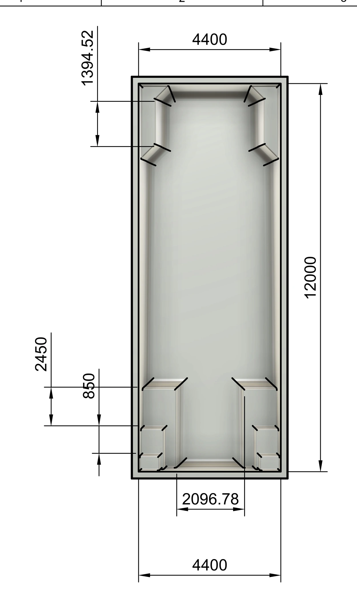 Big Bertha plan view drawing