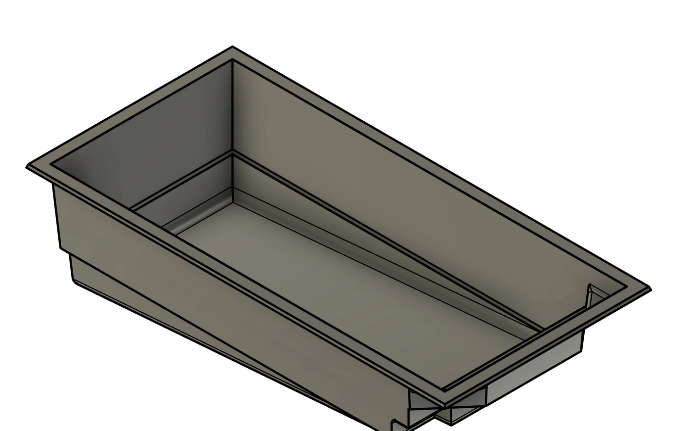 Retreat 6.5m x 3.0m fibreglass pool 3d technical drawing
