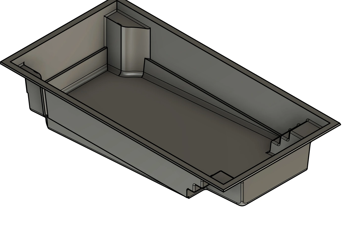 Satin 8m x 4m fibreglass pool 3d technical drawing