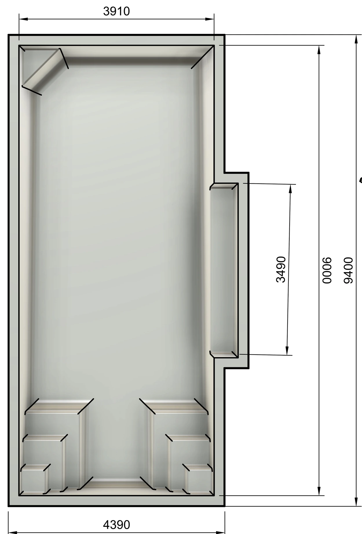 Shoreline plan view drawing